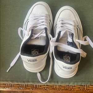 Vans Kids White and Black Sneakers